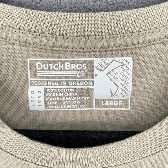 Dutch Bros Coffee Company 1992 Long Sleeve T Shirt Unisex L Beige Oregon - Picture 11 of 11